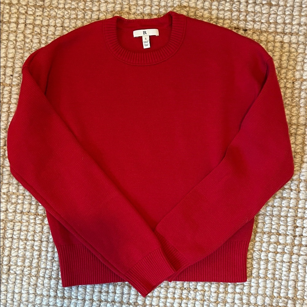 Banana Republic Merino Wool Red Crewneck Sweater